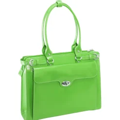 W Series, WINNETKA, Genuine Cowhide Leather,Ladies' Laptop Briefcase w/ Removable Sleeve, Green (94831)<McKlein Clearance