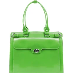 W Series, WINNETKA, Genuine Cowhide Leather,Ladies' Laptop Briefcase w/ Removable Sleeve, Green (94831)<McKlein Clearance