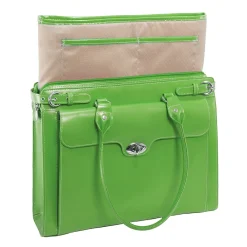 W Series, WINNETKA, Genuine Cowhide Leather,Ladies' Laptop Briefcase w/ Removable Sleeve, Green (94831)<McKlein Clearance