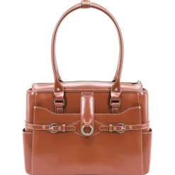 WILLOW SPRINGS W Series Laptop Briefcase, Brown Genuine Leather (96564)<McKlein New