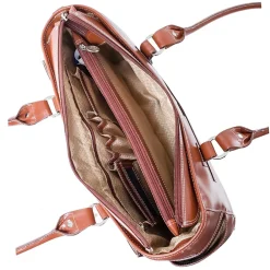 WILLOW SPRINGS W Series Laptop Briefcase, Brown Genuine Leather (96564)<McKlein New