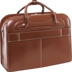 WILLOWBROOK W Series Laptop Briefcase, Brown Genuine Leather (94984)<McKlein Best