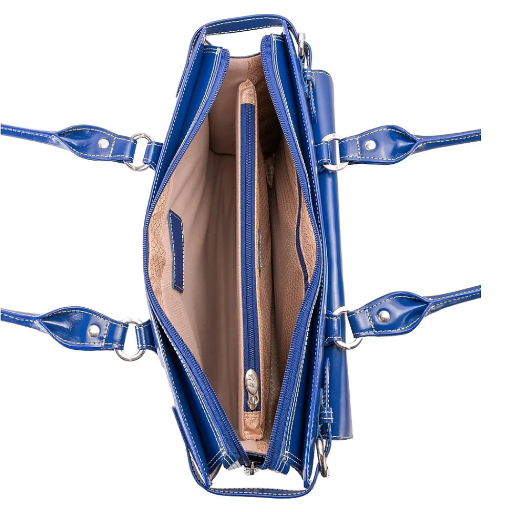 WINNETKA W Series Laptop Briefcase, Navy Genuine Leather (94837)<McKlein New