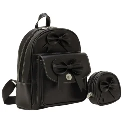 McKlein USA ACADIA Mini Bow Backpack with Coin Purse, Black (99715)