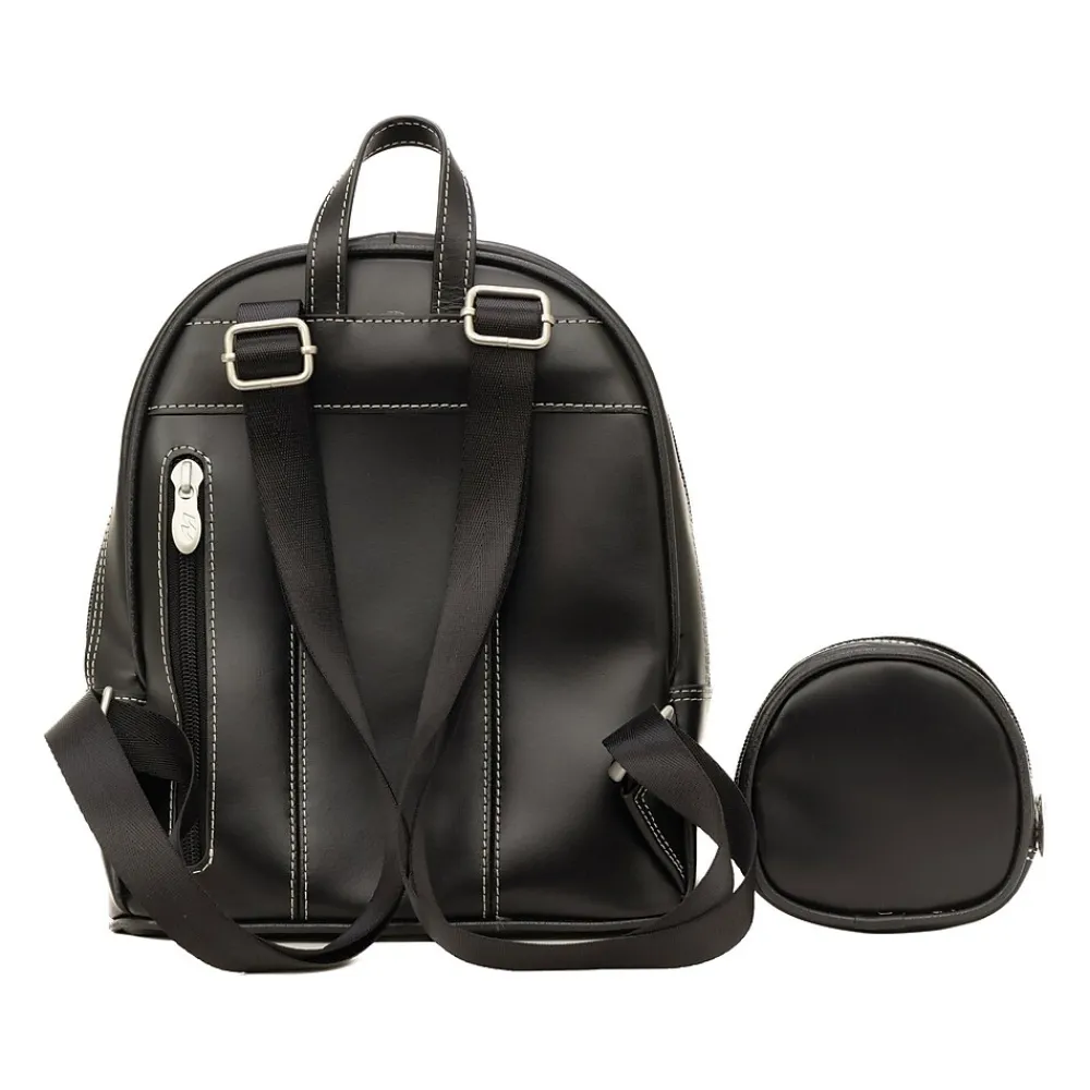 McKlein USA ACADIA Mini Bow Backpack with Coin Purse, Black (99715)