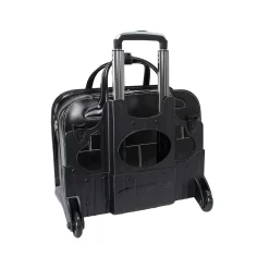 USA Berkeley W Series Leather Rolling Briefcase, Black (97045)<McKlein Clearance