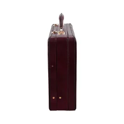 USA Coughlin V Series Leather Expandable Attache, Burgundy (80466)<McKlein Online