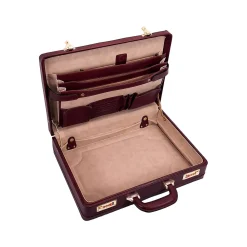 USA Coughlin V Series Leather Expandable Attache, Burgundy (80466)<McKlein Online