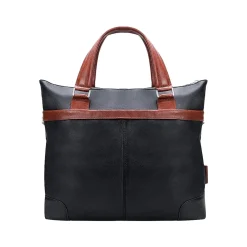 USA EASTWARD U Series Leather Pocket Briefcase, Black (18392)<McKlein Best