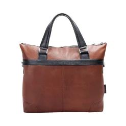 USA EASTWARD U Series Leather Pocket Briefcase, Brown (18390)<McKlein Sale