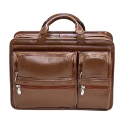 USA Hubbard Leather Briefcase, Brown (88434)<McKlein Best