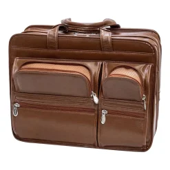 USA Hubbard Leather Briefcase, Brown (88434)<McKlein Best