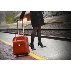 USA L Series UPTOWN Ladies' Leather Rolling Briefcase, Brown (97694)<McKlein Discount