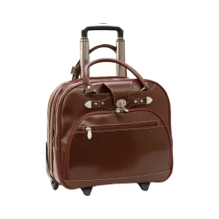 Laptop Bags|McKlein USA REDWOOD 15" Leather Rolling Laptop Bag, Red (99696)
