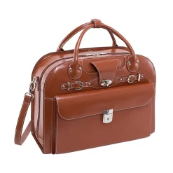 USA Roseville W Series Leather Check-Point Friendly Briefcase, Brown (96644)<McKlein Outlet