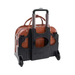 USA Roseville W Series Leather Check-Point Friendly Briefcase, Brown (96644)<McKlein Outlet