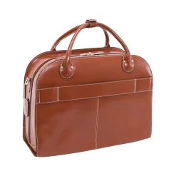 USA Roseville W Series Leather Check-Point Friendly Briefcase, Brown (96644)<McKlein Outlet