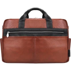 USA SOUTHPORT U Series Leather Dual Compartment Briefcase, Brown (19100)<McKlein Best