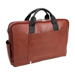 USA SOUTHPORT U Series Leather Dual Compartment Briefcase, Brown (19100)<McKlein Best