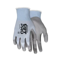 MCR Safety Cut Pro Hypermax Fiber/Polyurethane Work Gloves, Blue/Gray, M, Pair (92718PUM)