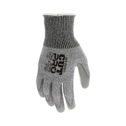 MCR Safety Cut Pro Hypermax Fiber/Polyurethane Work Gloves, XS, A2 Cut Level, Salt-and-Pepper/Gray, Dozen (92752PUXS)