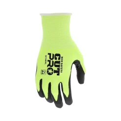 MCR Safety Cut Pro Hypermax Fiber/Nitrile Work Gloves, Lime/Black, XS, Pair (92748HVXS)