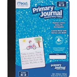 Composition Notebooks|Mead Grades K-2 Primary Ruled Journal 1-Subject Composition Notebook, 7.5" x 9.75", Wide Ruled, 100 Sheets, Blue (1040315)