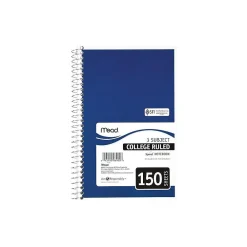 Notebooks|Mead Spiral 3-Subject Notebooks, 5.5