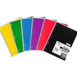 Subject Notebooks|Mead Spiral 1-Subject Notebook, 8" x 10.5", Wide Ruled, 100 Sheets (MEA05514)