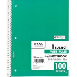 Subject Notebooks|Mead Spiral 1-Subject Notebook, 8