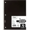 Subject Notebooks|Mead 1-Subject Notebook, 8.0" x 10.5", Wide Ruled, 70 Sheets, Black (05510AA5)