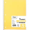 Subject Notebooks|Mead 1-Subject Notebook, 8.0" x 10.5", Wide Ruled, 70 Sheets, Yellow (05510AZ7)