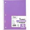 Subject Notebooks|Mead 1-Subject Notebook, 8.0" x 10.5", Wide Ruled, 70 Sheets, Purple (05510BA7)