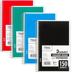 Subject Notebooks|Mead 3-Subject Notebooks, 6