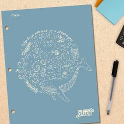 Pocket Folders|Mead We Mean Green 3-Hole Punched 2-Pocket Paper Folders, Assorted Colors (330000F)