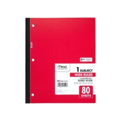 Subject Notebooks|Mead Wireless Neatbook 1-Subject Notebooks, 8" x 10.5", Wide Ruled, 80 Sheets, Each (05222)