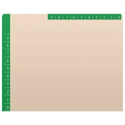 File Folders|Medical Arts Press File Folder, Straight-Cut, Letter Size, Manila Stock, Manila/Dark Green, Reinforced Right Side, 50/Box