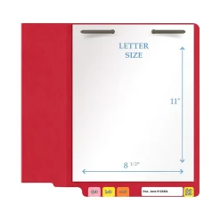 File Folders|Medical Arts Press Heavy Duty End Tab File Folder, Straight-Cut, Letter Size, Red, 40/Box (S-09461-RED)