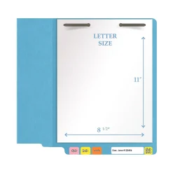 File Folders|Medical Arts Press Heavy Duty End Tab File Folder, Straight-Cut, Letter Size, Blue, 40/Box (S-09461-DBL)