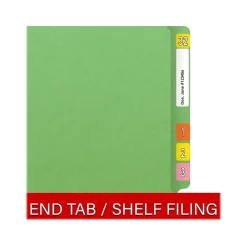 File Folders|Medical Arts Press Heavy-Duty End Tab File Folder, Straight Cut, Letter-Size, Green, 40/Box (S-09458-GRN)