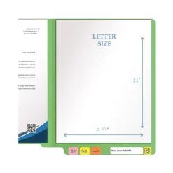 File Folders|Medical Arts Press Heavy-Duty End Tab File Folder, Straight Cut, Letter-Size, Green, 40/Box (S-09458-GRN)