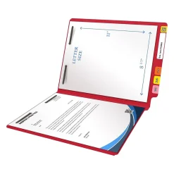 File Folders|Medical Arts Press Heavy-Duty End Tab File Folder, Straight Cut, Letter-Size, Red, 40/Box (S-09459-RED)