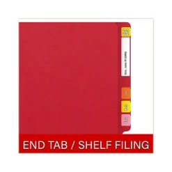File Folders|Medical Arts Press Heavy-Duty End Tab File Folder, Straight Cut, Letter-Size, Red, 40/Box (S-09459-RED)