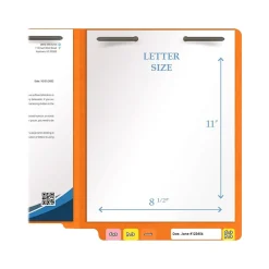 File Folders|Medical Arts Press Heavy-Duty End Tab File Folder, Straight Cut, Letter-Size, Orange, 40/Box (S-09459-ORG)