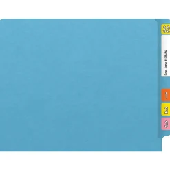 File Folders|Medical Arts Press Heavy-Duty End Tab File Folder, Straight Cut, Letter-Size, Blue, 40/Box (S-09458-DBL)