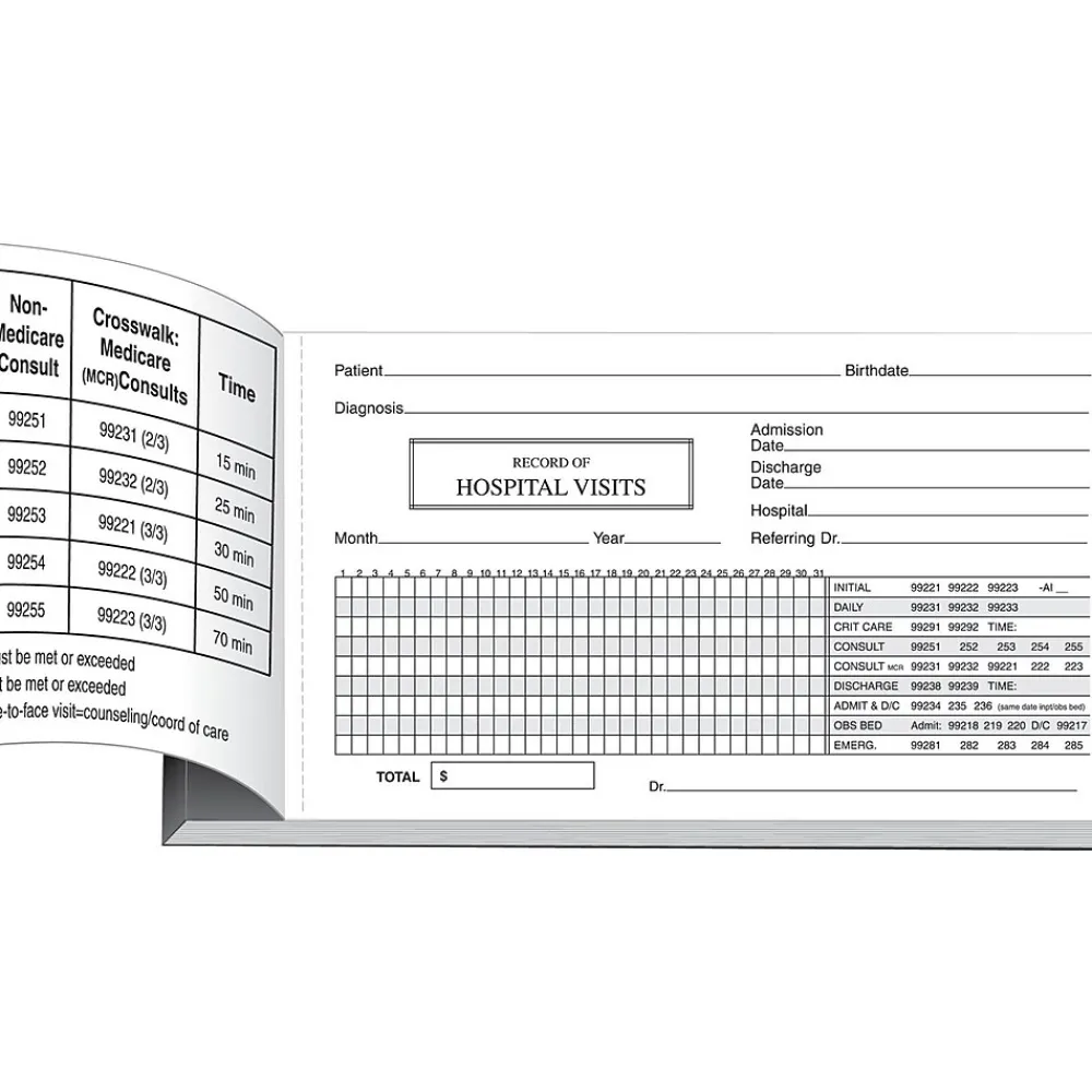 Medical Forms*Medical Arts Press Log of Hospital Visits, Pocket-sized, 1-Part