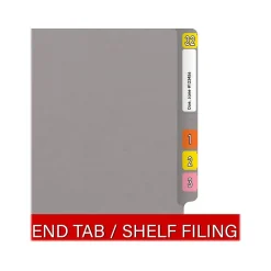 File Folders|Medical Arts Press Reinforced End Tab File Folder, Straight Cut, Letter-Size, Gray, 250/Carton (S-01502-GRY-B)
