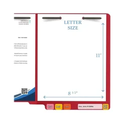 File Folders|Medical Arts Press Reinforced End Tab File Folder, Straight Cut, Letter-Size, Red, 250/Carton (S-01502-RED-B)