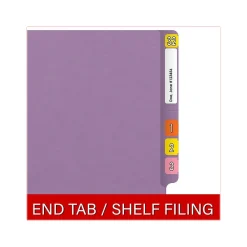 File Folders|Medical Arts Press Reinforced End Tab File Folder, Straight Cut, Letter-Size, Lavender, 250/Carton (S-01502-LAV-B)