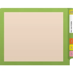 File Folders|Medical Arts Press Reinforced End Tab File Folder, Straight-Cut, Letter Size, Manila/Green, 50/Box (S-09473-GRN)